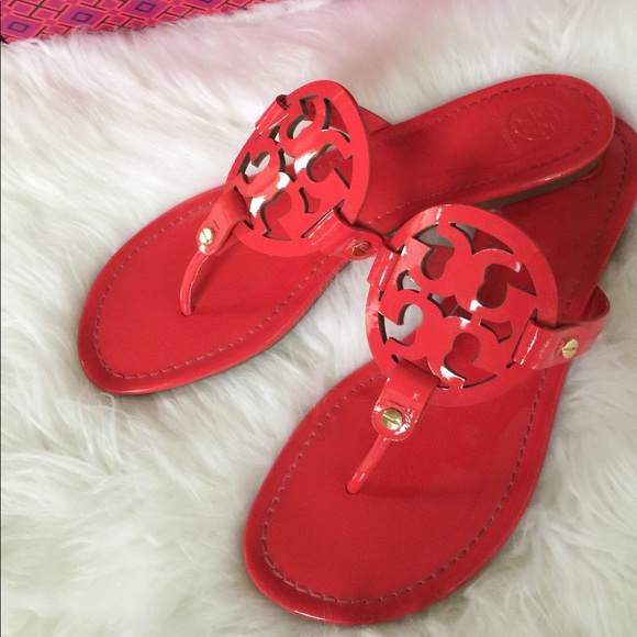ruby red tory burch miller sandals